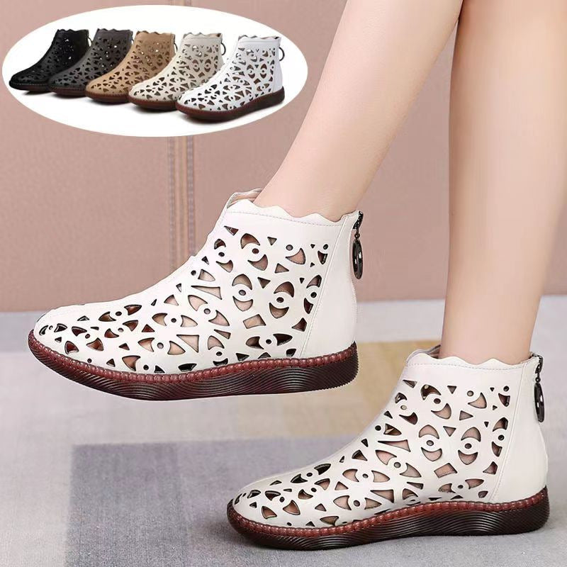 Плащане при доставка👡【35-42】2026 Нови ежедневни обувки от мека кожа с кухи плоски форми