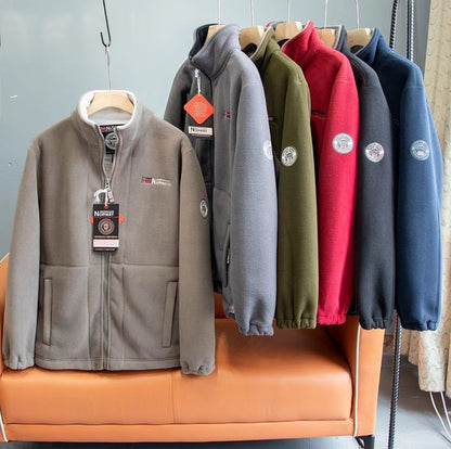 【XS-3XL】Chaqueta de terciopelo grueso de lana de talla grande informal cálida de otoño e invierno para hombre