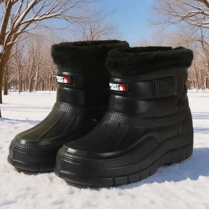 【Nowy produkt】Wyściełane polarem, ciepłe, wodoodporne buty męskie do użytku na zewnątrz, wytrzymałe, buty wodne i śniegowce za kostkę lub za kostkę.