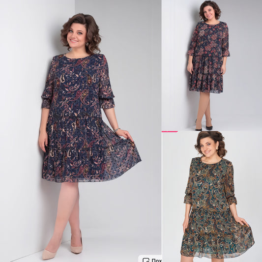 【Плащане при доставка】💥👗Нова пролетна рокля с щампа 2026（S-5XL）