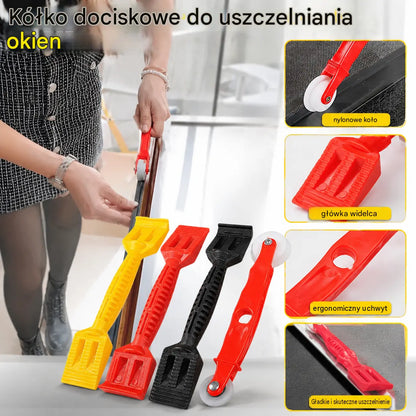 【1 zestaw 4 sztuk】Zainstaluj ekran okienny Taśma uszczelniająca do okien Koło dociskowe Taśma uszczelniająca do okien Narzędzie instalacyjne