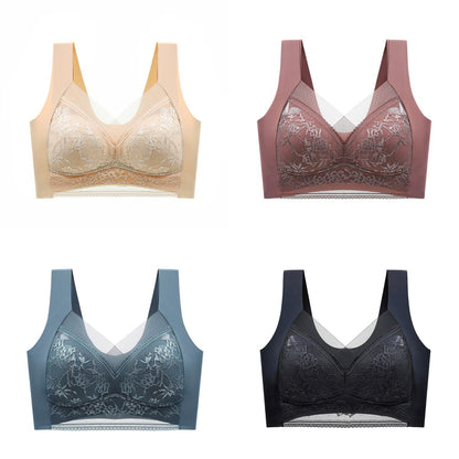 👙✨【Zestaw 4 szt.】Wygodne bezszwowe biustonosze damskie z elegancką koronką