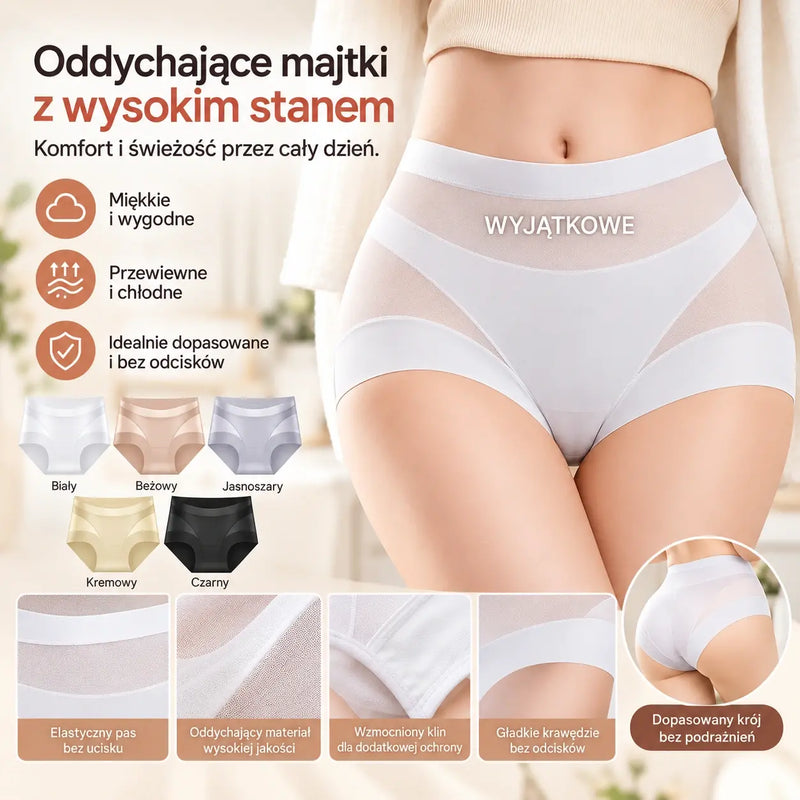 【6 sztuk】Wysokie, wygodne, bezszwowe i oddychające majtki modelujące brzuch, odpowiednie dla osób o wadze 40–80 kg