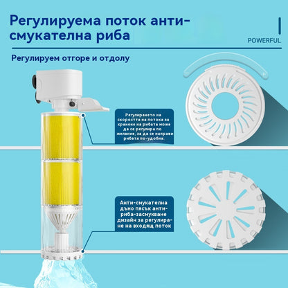 🐟Система за циркулация на водата в аквариума с 3-в-1 филтър, тиха работа.