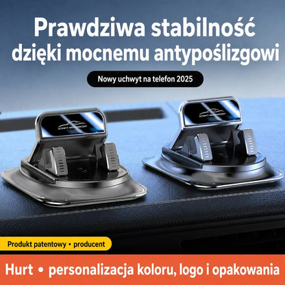 🚗 Uchwyt samochodowy 2 w 1 na telefon, obrotowy 360° i antypoślizgowy