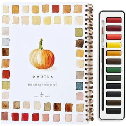 ✨【¡50% de descuento!】🎨 El juego completo de libros de pintura en acuarela incluye pinturas de acuarela y pinceles gratis