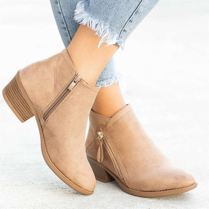 【🌟Must-have na jesień i zimę】👢💃 Ciepłe botki z zamszu z grubą podeszwą