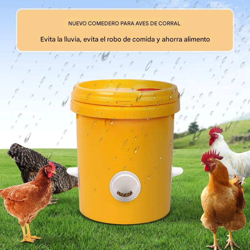 🐓【Puncher + 10 Comederos】Comedero automático para pollos, patos y gansos