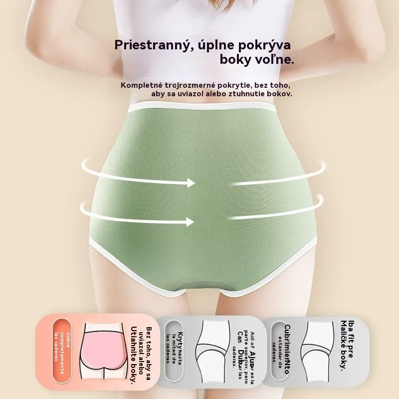 ✨【Zľava 50 %】Dámske nohavičky s vysokým pásom z čistej bavlny, 7A grafénová antibakteriálna vložka v rozkroku, tvarujú brucho a zadok, priedušné a pohodlné 【7-dielna sada】