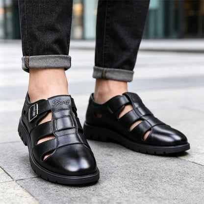 👞Muške ležerne sandale od prave kože s mekim potplatom｜Prozračne, udobne i vrhunskog izgleda