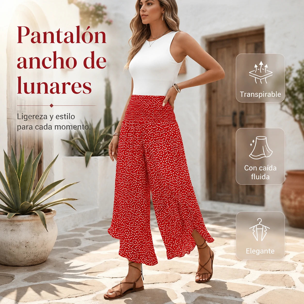 ⏳Oferta limitada⏰ Pantalón fluido de cintura alta para mujer – Cómodo, favorecedor y elegante