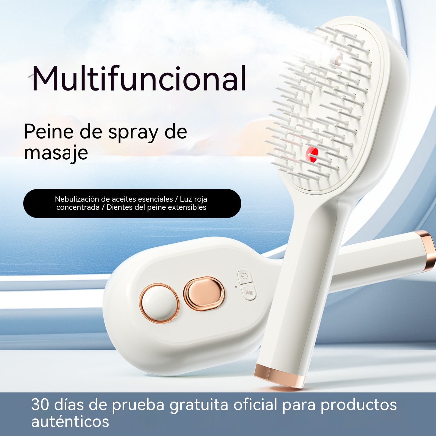 💖💨Un peine con función de pulverización de un solo botón para evitar eficazmente que el cabello se enrede.