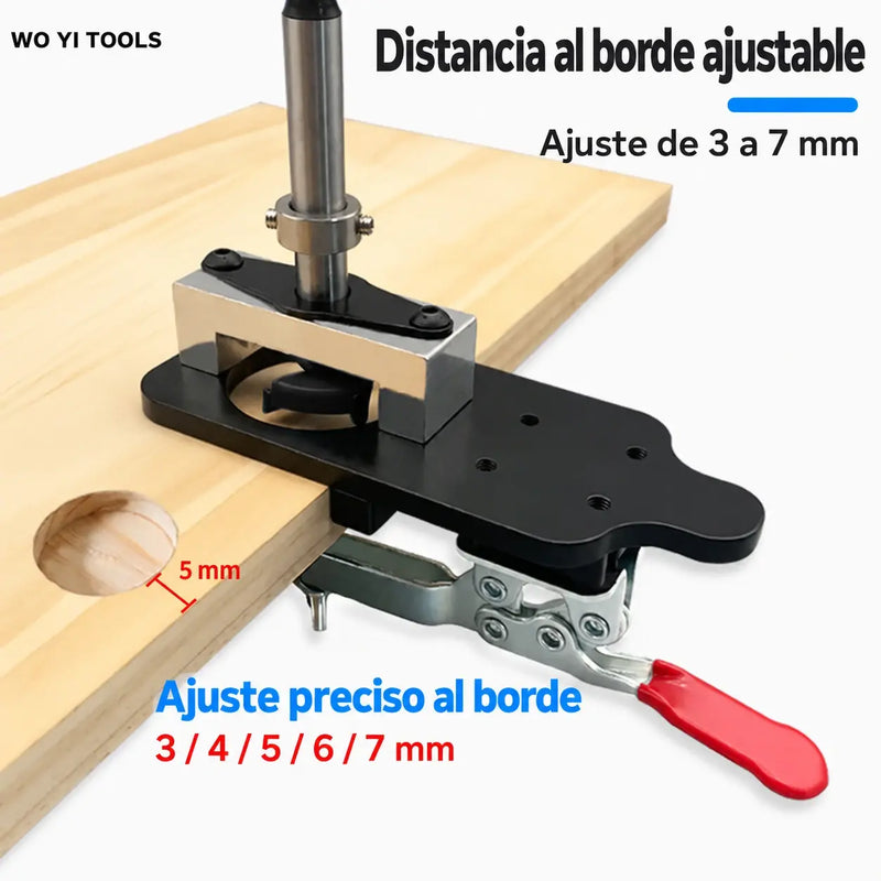 【🔥 1 juego de 6 piezas】Herramienta para perforar orificios para bisagras en madera – Guía de posicionamiento para bisagras de puertas de armario de 35 mm