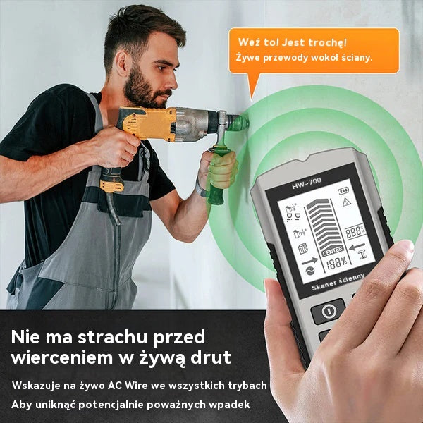 【Płatność przy odbiorze】🔍 Wykrywacz ścienny 2 w 1 – Unikaj ukrytych kabli i rur!