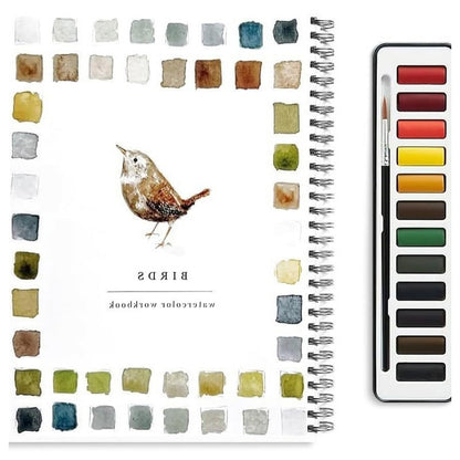✨【¡50% de descuento!】🎨 El juego completo de libros de pintura en acuarela incluye pinturas de acuarela y pinceles gratis