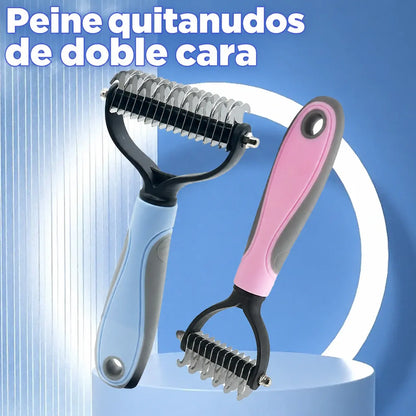 🐶【2 piezas】Cepillo Profesional Doble Cara para Perros y Gatos - Aseo, Desenredado y Masaje de Mascotas