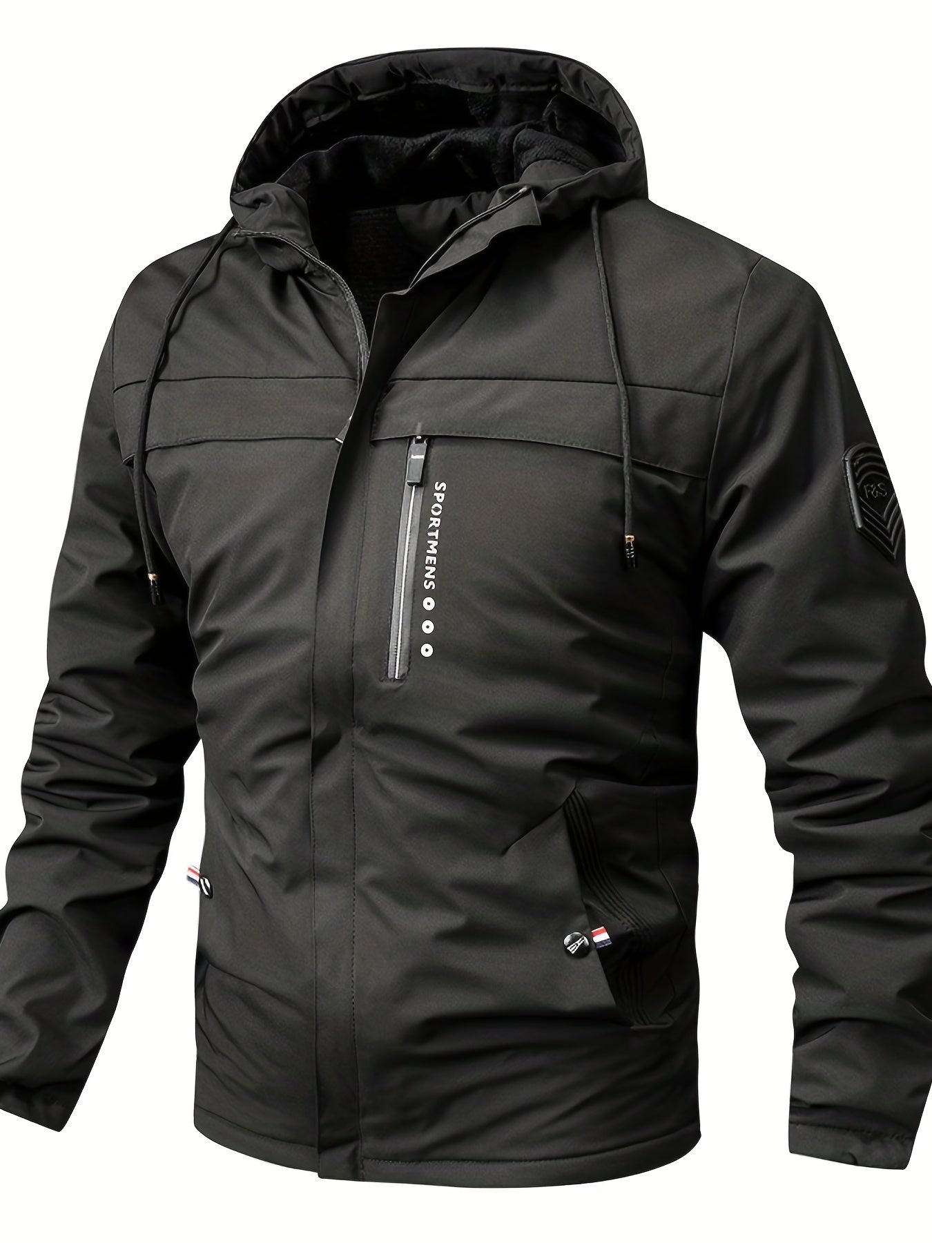 🧥🔥【XS-XL】Chaqueta con capucha de forro polar cálido para hombre Chaqueta de invierno al aire libre Chaqueta impermeable
