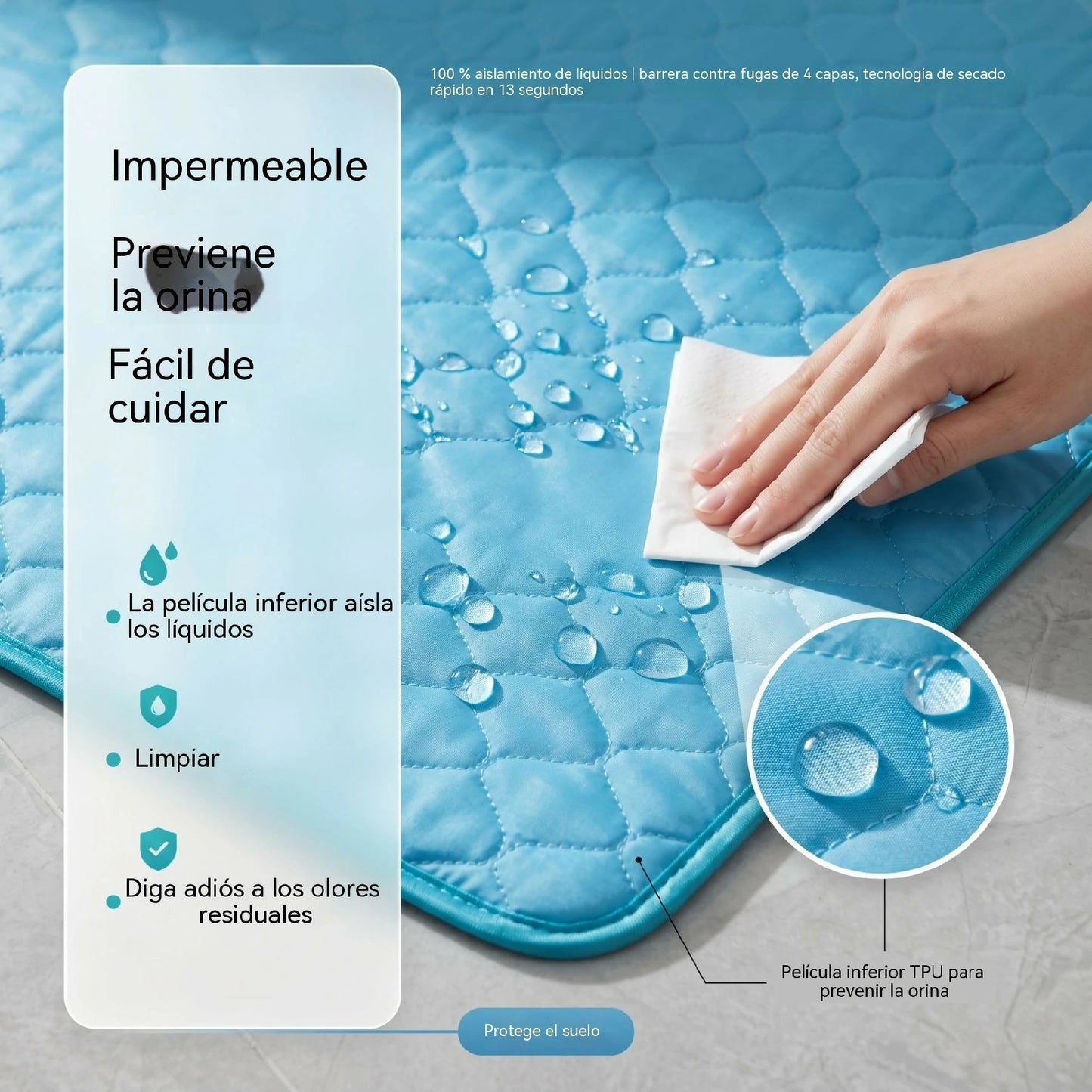 🧊⚡ ¡Rebajas de verano! Alfombrilla refrescante para mascotas (sin agua) – Tejido Oxford transpirable, apta para cualquier cama o jaula.