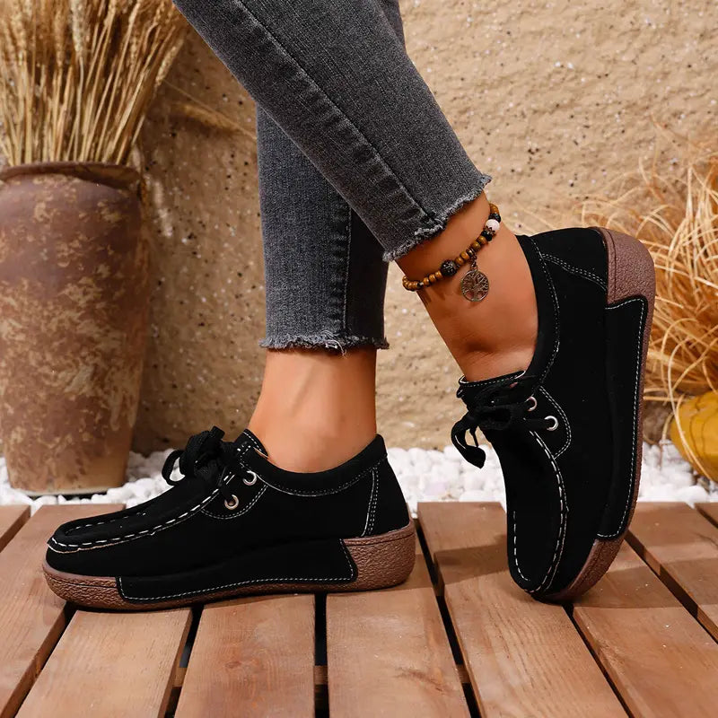 💖【Rozmiary 36–43】Damskie buty na platformie z okrągłym noskiem – wygodne i eleganckie.