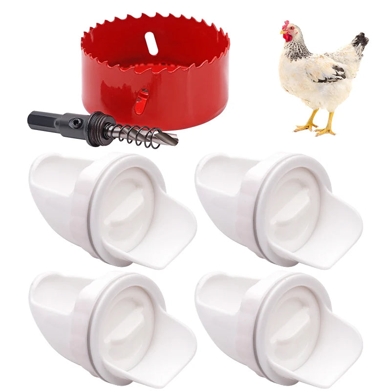 🐓【Puncher + 10 Comederos】Comedero automático para pollos, patos y gansos
