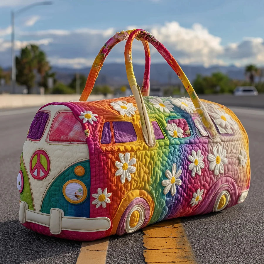 Bolsa de viaje acolchada Hippie Van【(18x9x9) pulgadas】