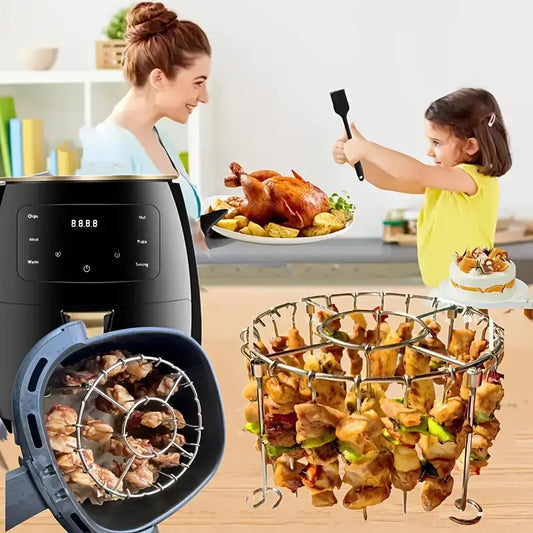 【50% zniżki】🍢🍖🍗Grill ze stali nierdzewnej 304 z 24 szpikulcami do piekarnika Air Fryer