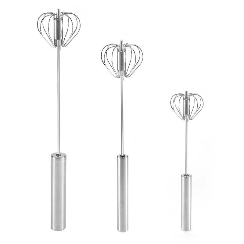 33€【 Conjunto de 3 piezas】Batidor de huevos semiautomático de acero inoxidable