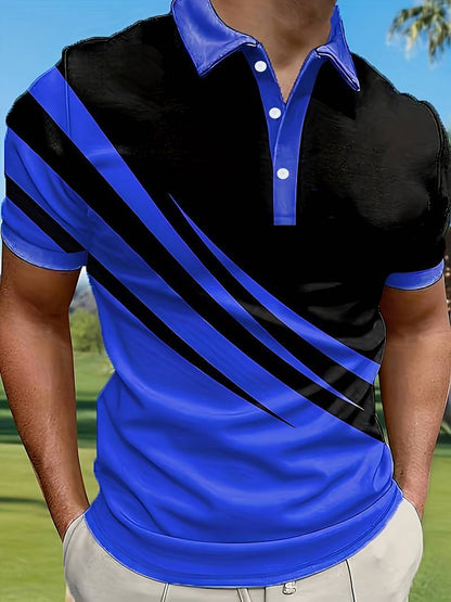 🔥【Плащане при доставка】👔Мъжка нова лятна тениска POLO с 3D принт（S-6XL）