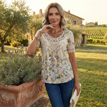 【50% popusta】💐 Ženska čipkasta bluza s V-izrezom, udobna i prozračna