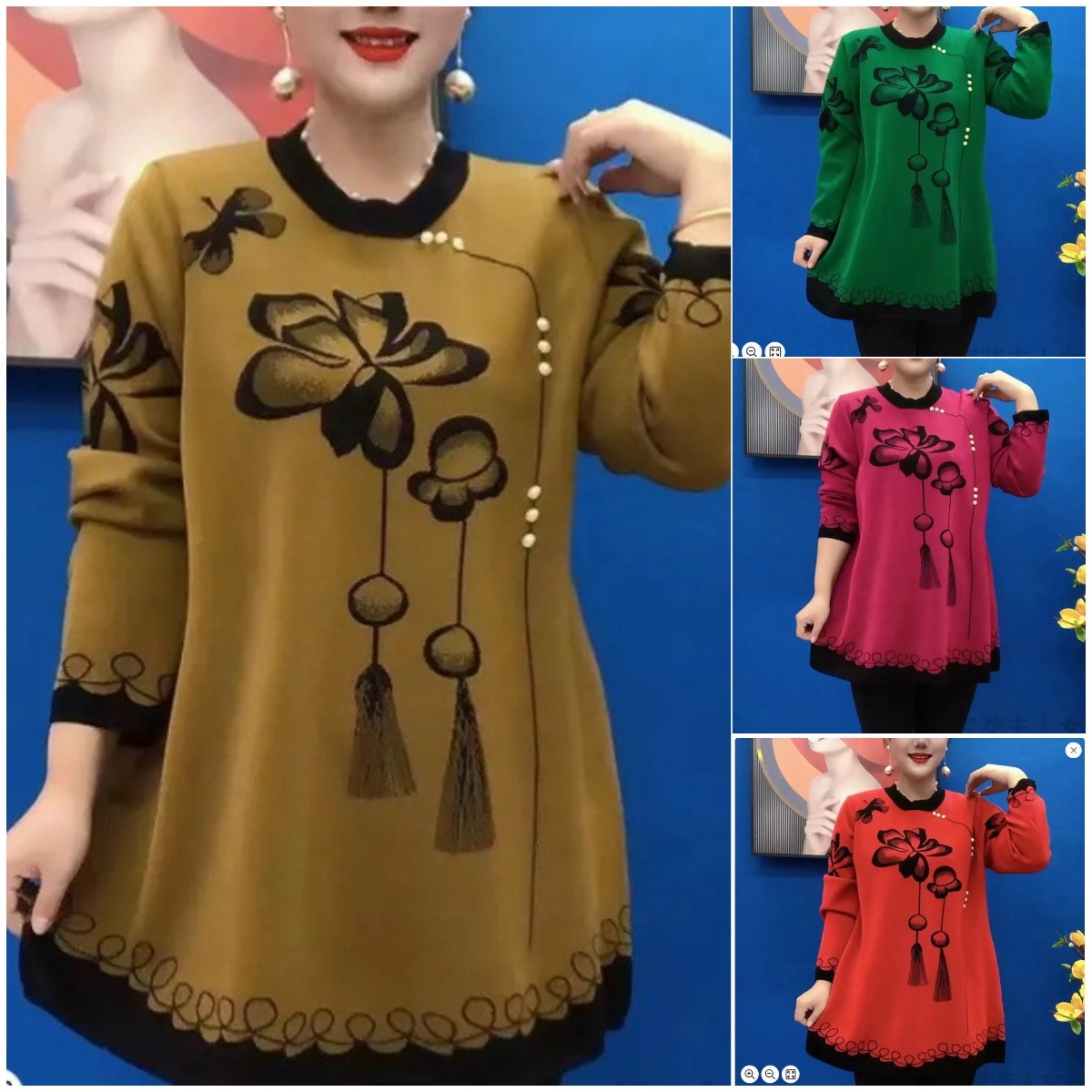 🍁🍂【M-5XL】 Topuri din tricot imprimate la modă nouă 2025