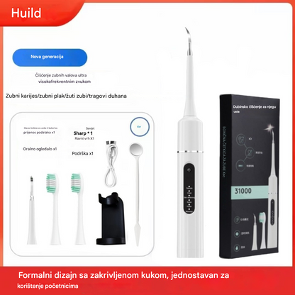 🔥【Ograničeno vrijeme s 50% popusta】✨🦷2 u 1 ultrazvučni čistač zubi, odstranjivač kamenca i električna četkica za zube.
