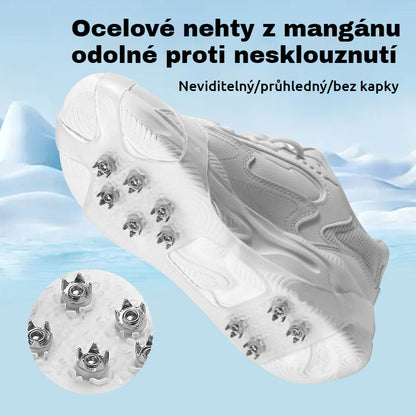 👴🚶🏔️Compra 4 y llévate 4 gratis🔥Crampones invisibles antideslizantes de 5 dientes, transparentes, para nieve y hielo; ideales para mayores.