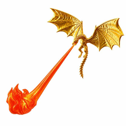 Lampa LED 3D w kształcie smoka ziejącego ogniem | Świecąca dekoracja fantasy na półkę