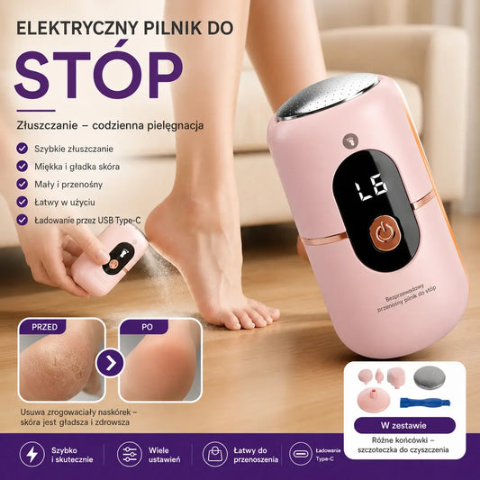 【Płatność przy odbiorze】Zestaw do pielęgnacji stóp: Elektryczny pilnik do pięt 5 w 1