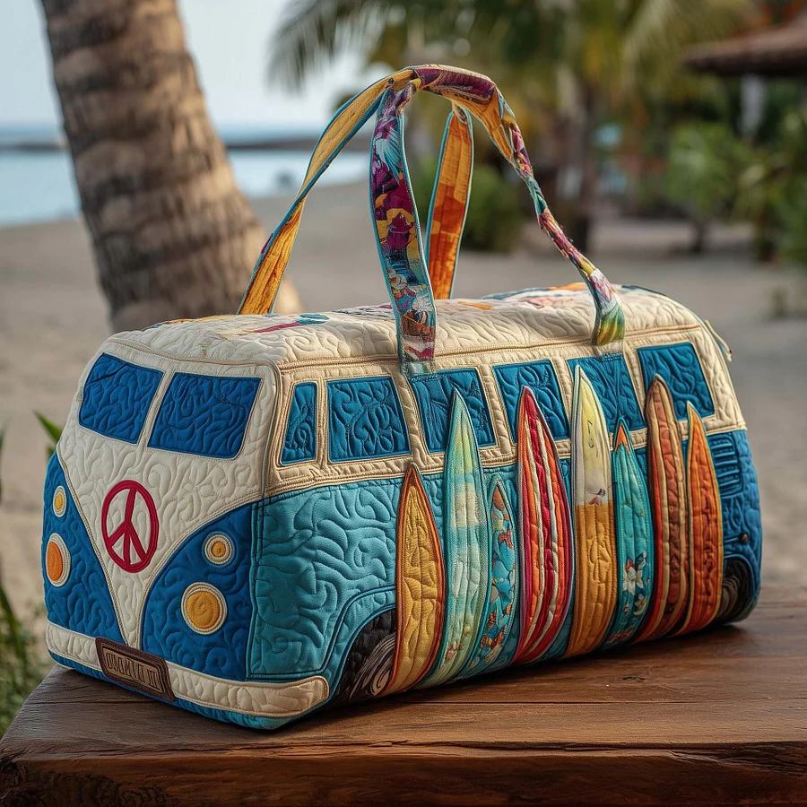 Bolsa de viaje acolchada Hippie Van【(18x9x9) pulgadas】