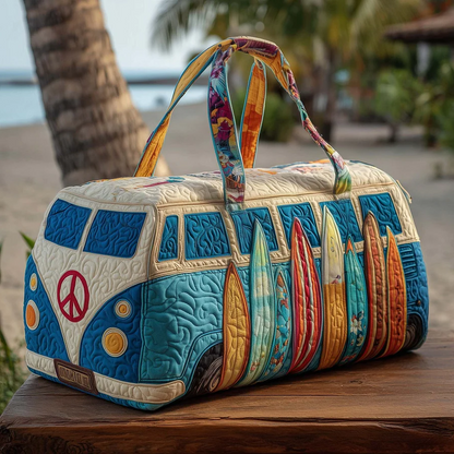 Bolsa de viaje acolchada Hippie Van【(18x9x9) pulgadas】