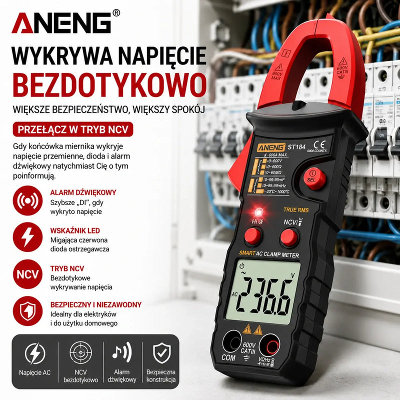 【Oferta ograniczona czasowo】🛠️ Inteligentny cyfrowy miernik cęgowy, wielofunkcyjny miernik dla elektryków ✅ wysoka precyzja pomiaru prądu ✅ w pełni automatyczne rozpoznawanie