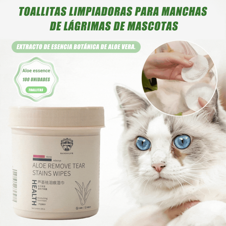 🐕🐈【¡50% de descuento!】Toallitas limpiadoras para manchas de ojos de mascotas 🔥Elimina manchas de lágrimas🔥