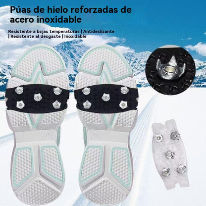 👴🚶🏔️Compra 4 y llévate 4 gratis🔥Crampones invisibles antideslizantes de 5 dientes, transparentes, para nieve y hielo; ideales para mayores.