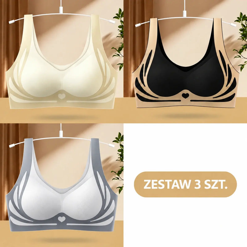 【Zestaw 3 sztuk】Jednoczęściowy biustonosz damski bez fiszbin ❤️【40–85 kg】