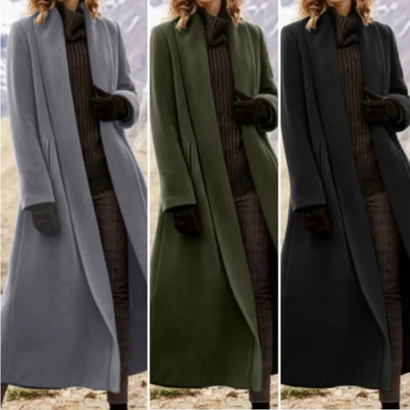 ✨🌸✨Ekstra dugi kaput, novi 2025., produženi ležerni vuneni vjetrovnjak