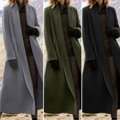 ✨🌸✨Ekstra dugi kaput, novi 2025., produženi ležerni vuneni vjetrovnjak