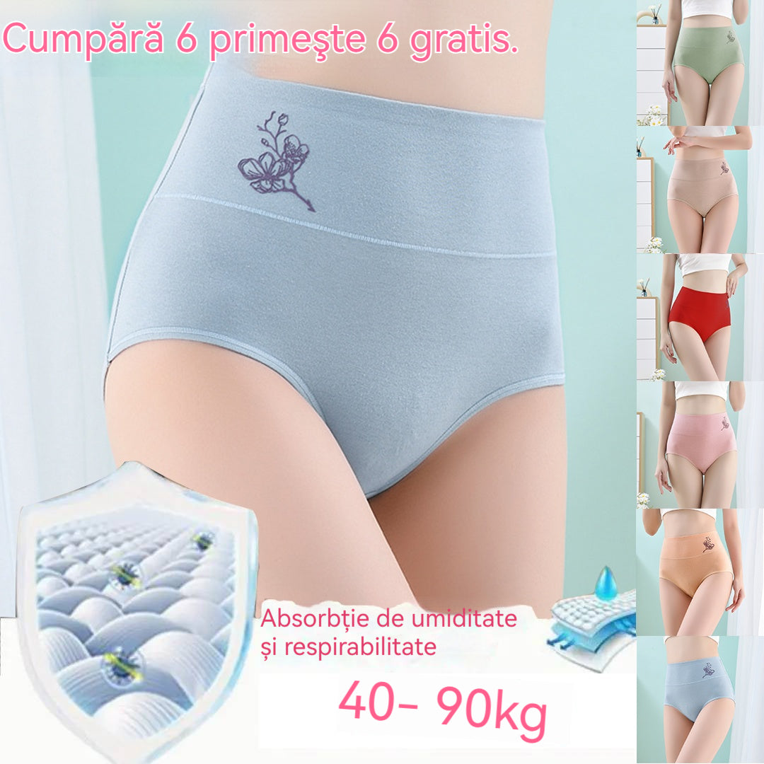 💖Ultima zi 50% reducere - 【Cumpărați 6, primiți 6 gratuit】Bumbac pur de înaltă talie mare de bumbac plus dimensiunea de ridicare a șoldului chiloți de ridicare[40-100KG]