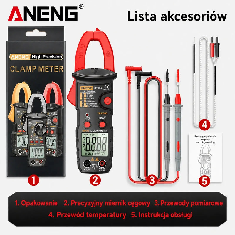 【Oferta ograniczona czasowo】🛠️ Inteligentny cyfrowy miernik cęgowy, wielofunkcyjny miernik dla elektryków ✅ wysoka precyzja pomiaru prądu ✅ w pełni automatyczne rozpoznawanie