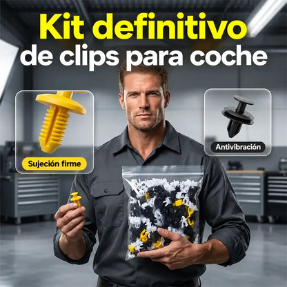 🚗(1 paquete contiene 150 unidades)🔧 Juego de clips de plástico universales para varillas de soporte de amortiguadores de coche