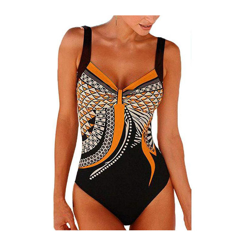 50% OFF🩱🏊‍♀️2026 Нов ретро принт – нов цял бански костюм с ретро десен