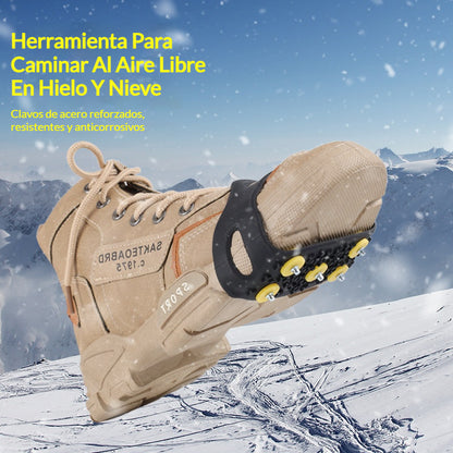 👴🚶🏔️❄️【Compra 1 y llévate 1 gratis】Crampones antideslizantes invisibles de 5 dientes, crampones para exteriores, ideales para senderismo en nieve, montañismo, escalada y superficies de hielo, imprescindibles para personas mayores.
