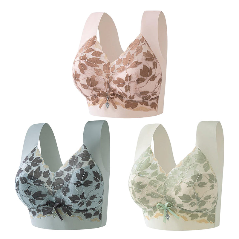 💌🌈【Pack de 3】【Tallas M-4XL】Sujetador sin costuras para mujer, ideal para bustos grandes. Push-up, sin aros, cómodo y con una bonita espalda.