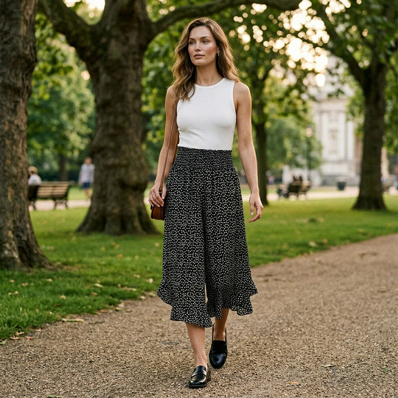 ⏳Oferta limitada⏰ Pantalón fluido de cintura alta para mujer – Cómodo, favorecedor y elegante