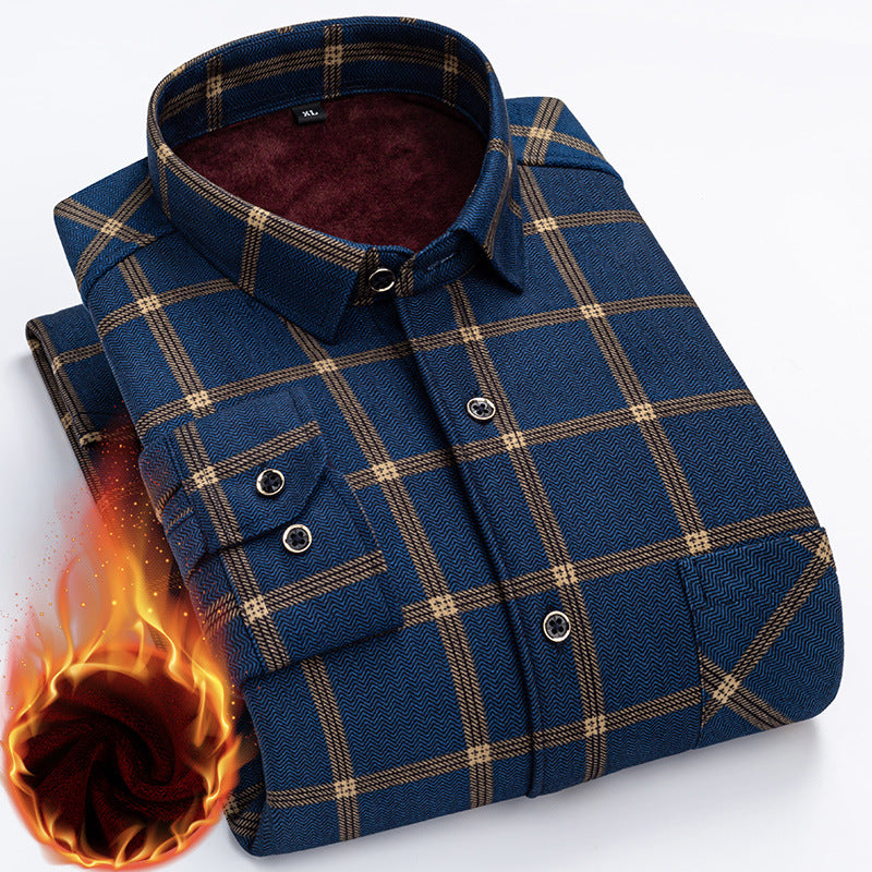 【Rozmiary L–5XL】Nowa męska koszula ocieplana polarem po obu stronach na jesień i zimę – modna i uniwersalna.